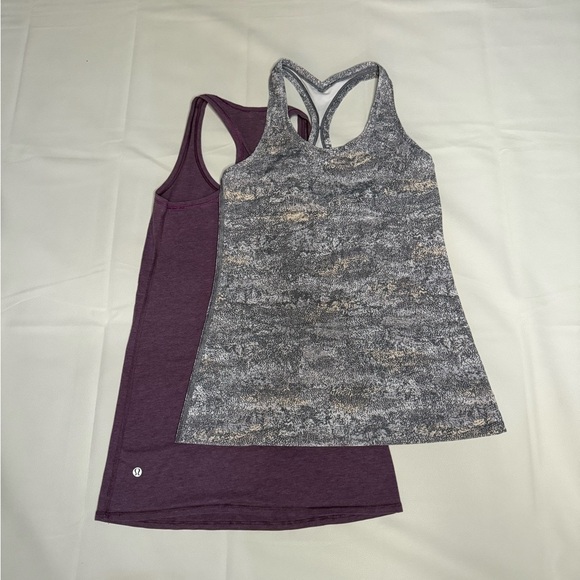 lululemon athletica Tops - lululemon athletica Gray Speckle and Purple Tank Top BUNDLE